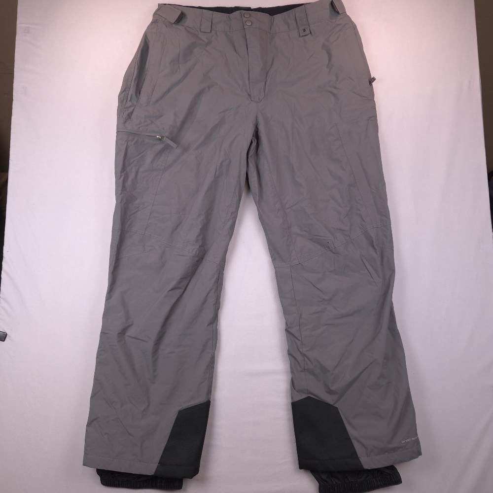 Columbia‎ Mens XXL Snow Ski Pants Gray Adjustable Waist Waterproof Nylon